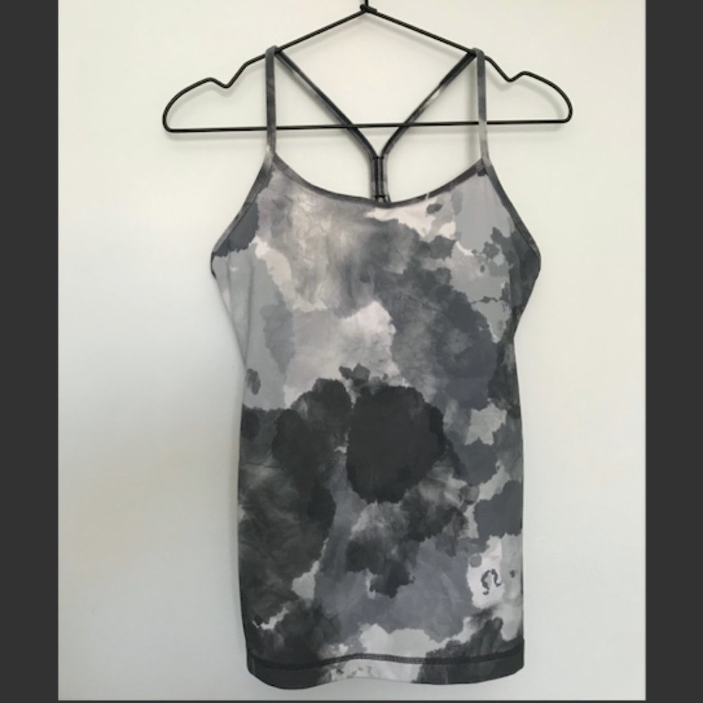 LULULEMON | Women's Power Y Tank | 6 Grey/White | Rare